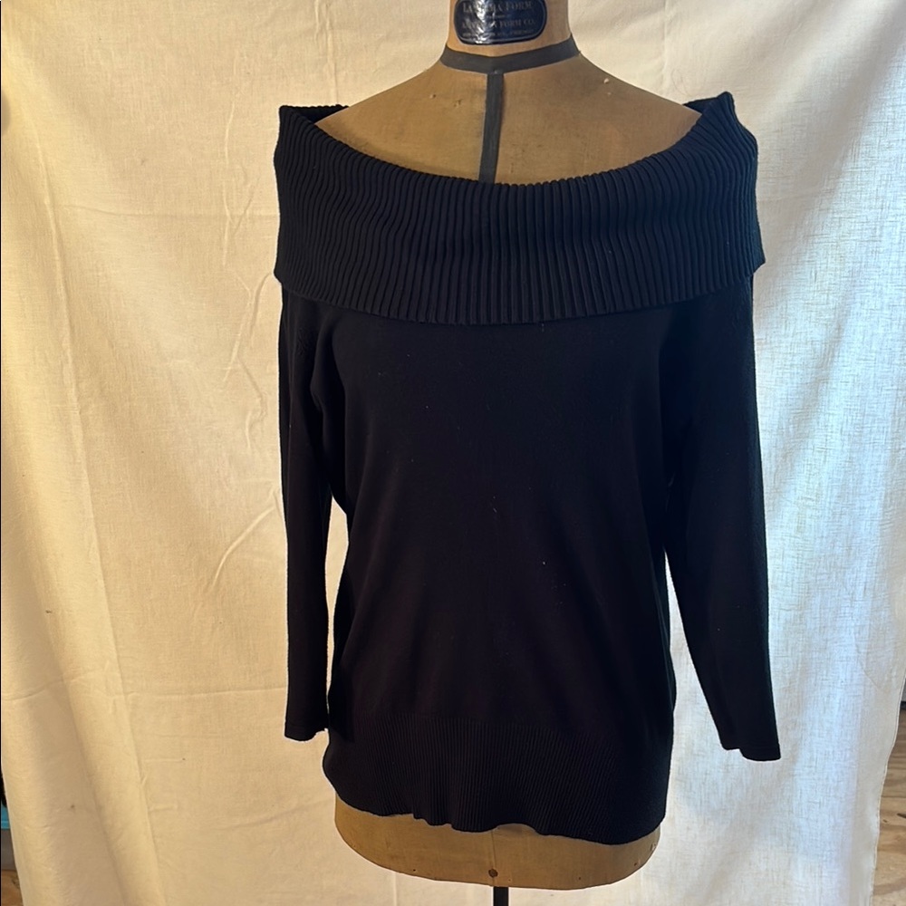Black Off-Shoulder Sweater